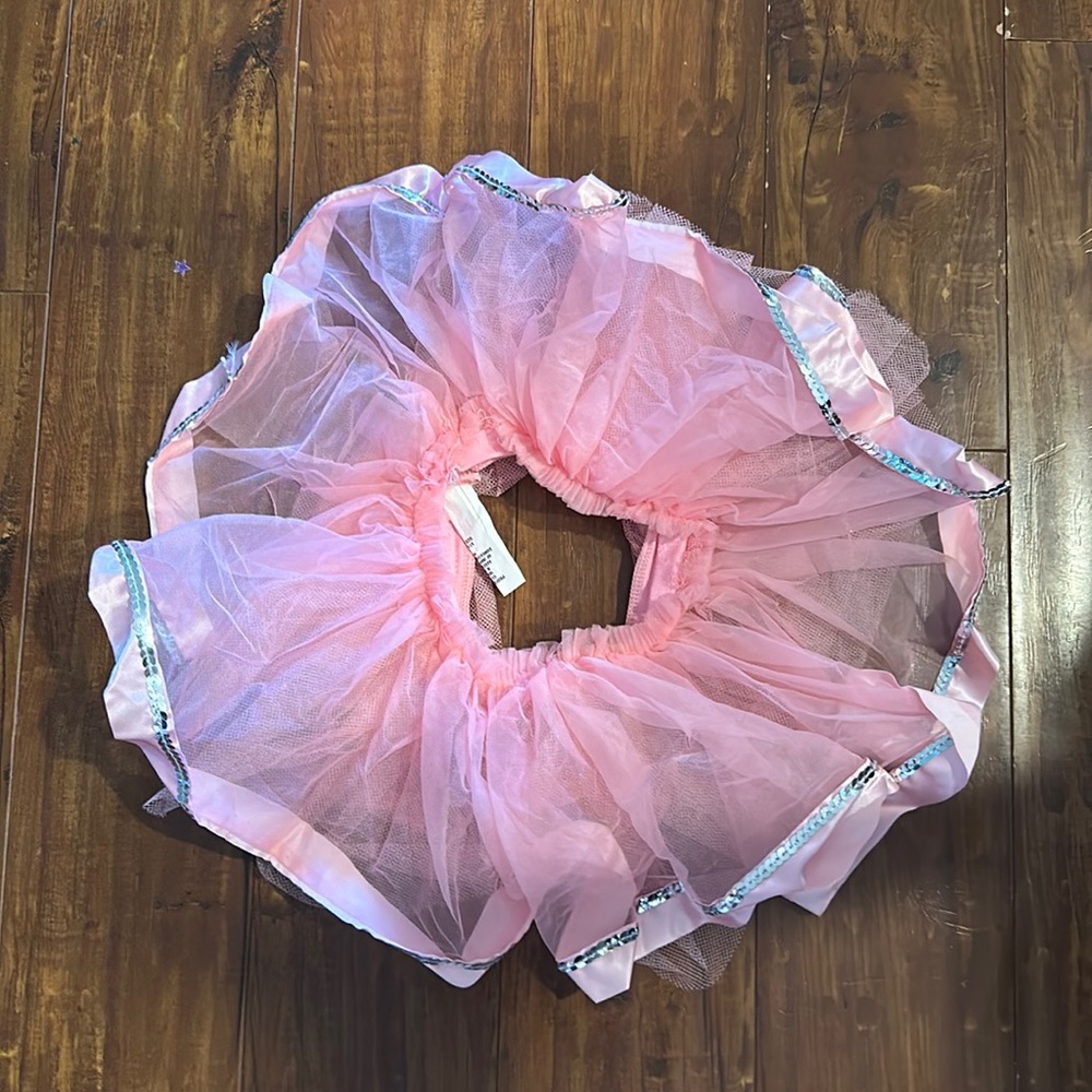 Curtain Call Pink Ballet Tutu Skirt Sequin Trim Child XS CXS